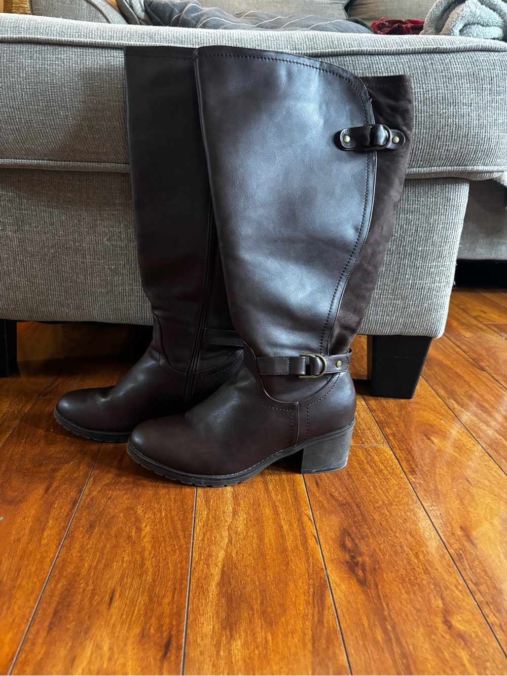 Women's Dark Brown Knee-High Riding Boots